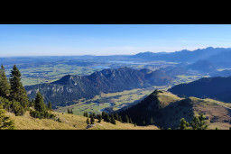 oberhalb der Hochalpbahn, Blick auf Weissensee und Forggensee