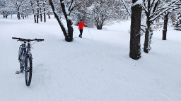 München Westpark: Loipe gespurt