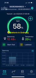 in Stellung &quot;Spannung entsprechend Batterieleistung&quot;